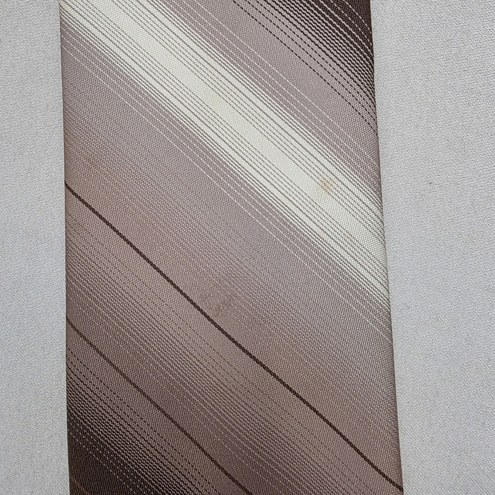 Vintage Jacques Corbeau Men’s Neck Tie – Brown Tan Striped – 1970s/80s Polyester - Picture 6 of 8